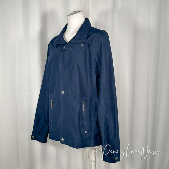 Nordic Outdoor Snap Front Rain Jacket Size M Navy - Picture 2 of 14